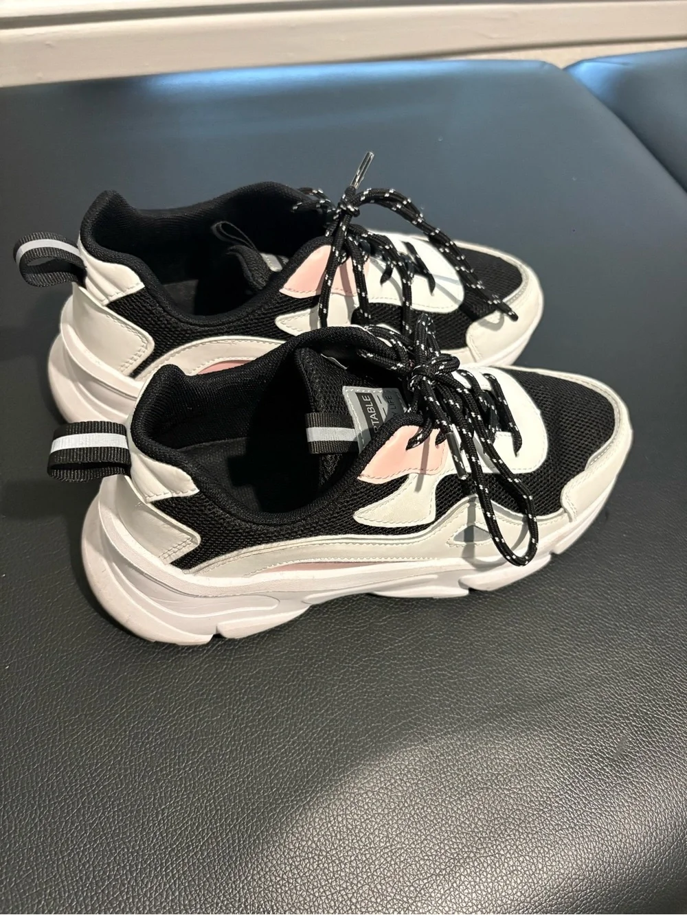 Kids Black and Pink Chunky Athletic Sneakers
